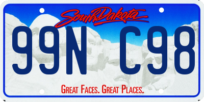 SD license plate 99NC98