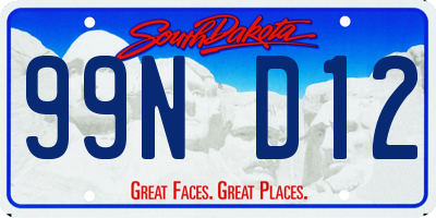 SD license plate 99ND12