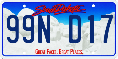 SD license plate 99ND17