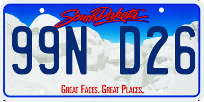 SD license plate 99ND26