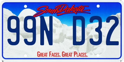 SD license plate 99ND32