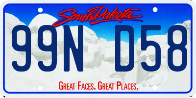 SD license plate 99ND58