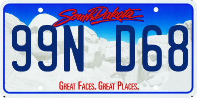 SD license plate 99ND68