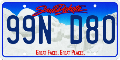SD license plate 99ND80