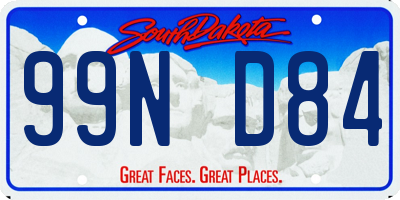 SD license plate 99ND84