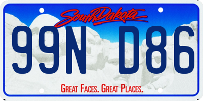 SD license plate 99ND86