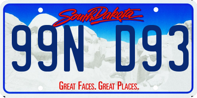 SD license plate 99ND93