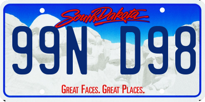SD license plate 99ND98
