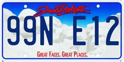 SD license plate 99NE12