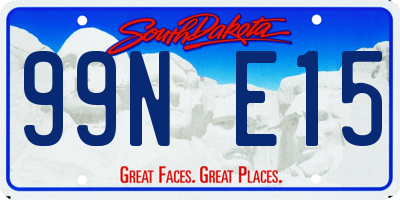SD license plate 99NE15