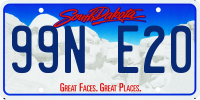 SD license plate 99NE20
