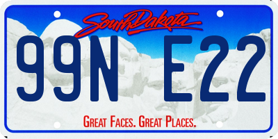 SD license plate 99NE22
