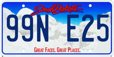 SD license plate 99NE25