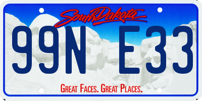 SD license plate 99NE33