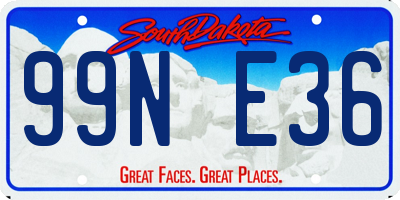SD license plate 99NE36