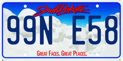 SD license plate 99NE58