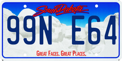 SD license plate 99NE64