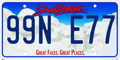SD license plate 99NE77