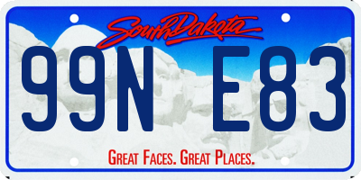 SD license plate 99NE83
