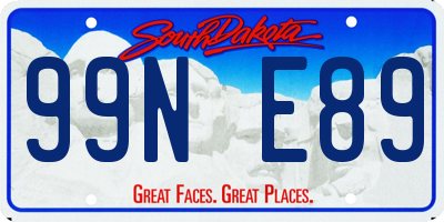 SD license plate 99NE89