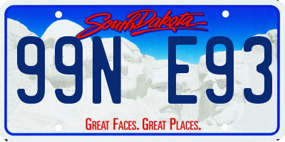 SD license plate 99NE93