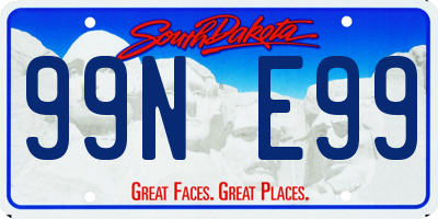SD license plate 99NE99