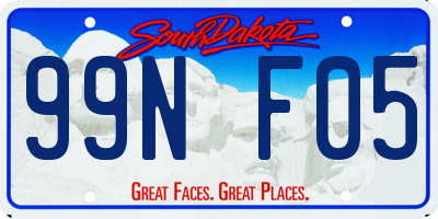 SD license plate 99NF05