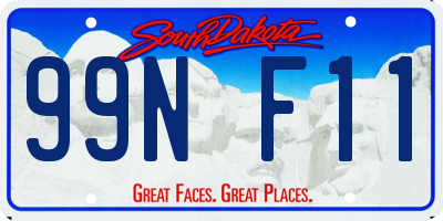 SD license plate 99NF11