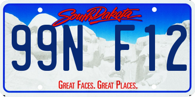 SD license plate 99NF12