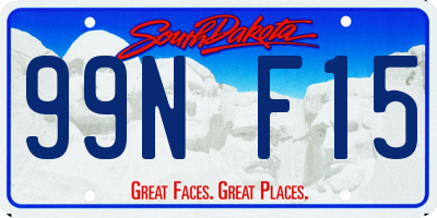 SD license plate 99NF15