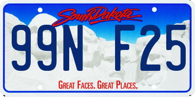 SD license plate 99NF25