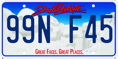 SD license plate 99NF45