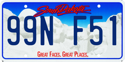 SD license plate 99NF51