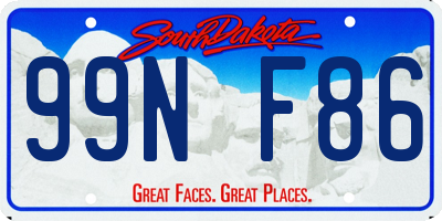 SD license plate 99NF86
