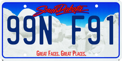 SD license plate 99NF91