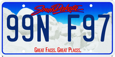 SD license plate 99NF97