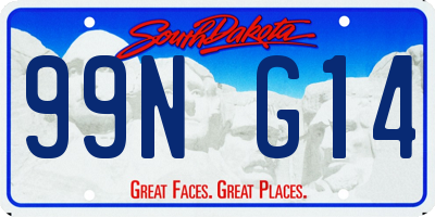 SD license plate 99NG14