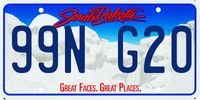 SD license plate 99NG20