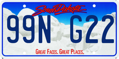 SD license plate 99NG22