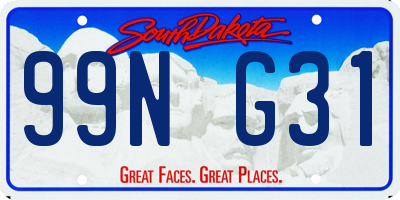 SD license plate 99NG31