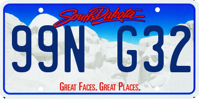 SD license plate 99NG32