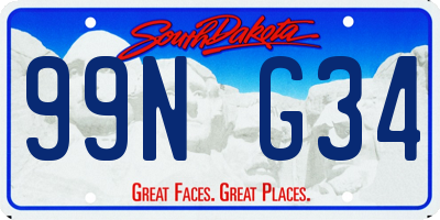 SD license plate 99NG34
