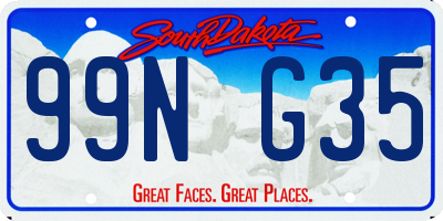 SD license plate 99NG35