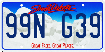 SD license plate 99NG39