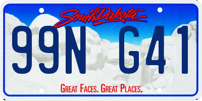 SD license plate 99NG41