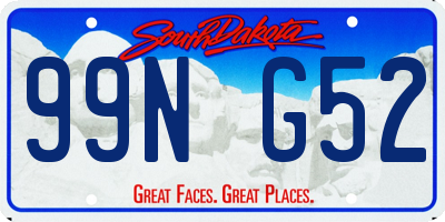 SD license plate 99NG52