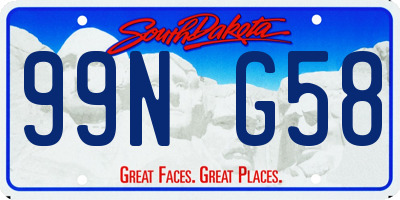 SD license plate 99NG58