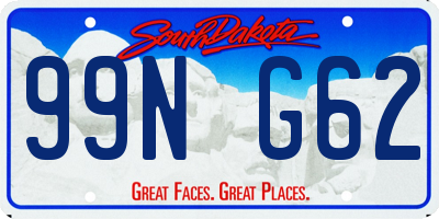 SD license plate 99NG62