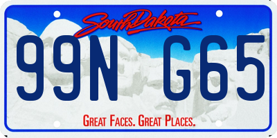SD license plate 99NG65