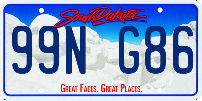SD license plate 99NG86